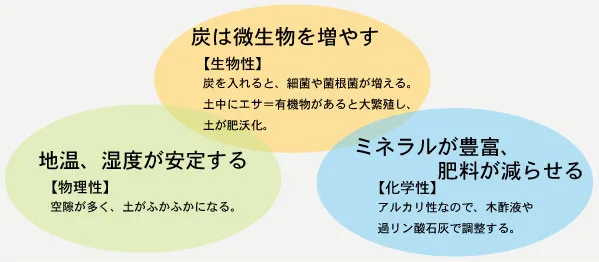 バイオ炭の土壌改良効果の画像