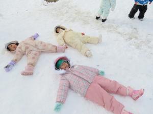 雪の上